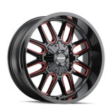 Mayhem 8107 Cogent 20x9 / 5x139.7 BP / 0mm Offset / 110mm Hub Black w/ Prism Red Wheel thumbnail 3
