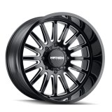 Mayhem 8114 Utopia 22x12 / 6x139.7 BP / -44mm Offset / 106mm Hub Black w/ Milled Spokes Wheel thumbnail 3