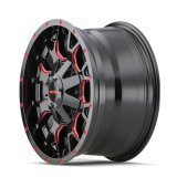 Mayhem 8015 Warrior 17x9 / 6x135 BP / 18mm Offset / 106mm Hub Black w/ Prism Red Wheel thumbnail 2