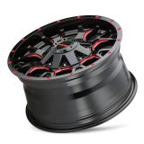 Mayhem 8015 Warrior 17x9 / 5x127 BP / -12mm Offset / 87mm Hub Black w/ Prism Red Wheel thumbnail 4