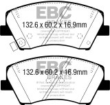 EBC 2017+ Hyundai Elantra 1.4L Turbo Greenstuff Front Brake Pads thumbnail 6