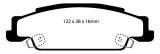 EBC 02-05 Cadillac CTS 2.6 Redstuff Rear Brake Pads thumbnail 1