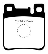 EBC 05-06 Chrysler Crossfire 3.2 SRT6 Yellowstuff Rear Brake Pads thumbnail 1