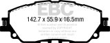 EBC 2019+ Lexus ES300H 2.5L Hybrid Redstuff Front Brake Pads thumbnail 2