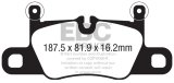 EBC 2016+ Porsche 911 (991/2 w/Cast Iron Rotors) 3.0TT Carrera Yellowstuff Rear Brake Pads thumbnail 9