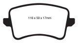 EBC 09-11 Audi A4 2.0 Turbo Yellowstuff Rear Brake Pads thumbnail 1