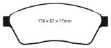 EBC 10-11 Cadillac SRX 2.8 Turbo Redstuff Front Brake Pads thumbnail 1