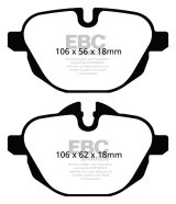 EBC 11+ BMW X3 2.0 Turbo (F25) Redstuff Rear Brake Pads thumbnail 1