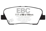 EBC 11+ Hyundai Equus 4.6 Redstuff Rear Brake Pads thumbnail 5