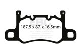 EBC Racing 13-15 Porsche 911 (991) GT3 3.8L (Cast Iron Rotor Only) RP-X Rear Brake Pads thumbnail 3