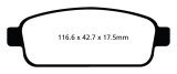 EBC 13+ Buick Encore 1.4 Turbo Greenstuff Rear Brake Pads thumbnail 1