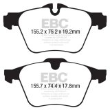 EBC 13+ Jaguar F-Type (Cast Iron Rotors Only) 3.0 Supercharged (340) Redstuff Front Brake Pads thumbnail 2