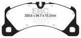 EBC 14+ Porsche Macan (Cast Iron Rotors only) 3.0 Twin Turbo Yellowstuff Front Brake Pads thumbnail 3