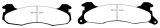 EBC 83-93 Ford Mustang 2.3 (Rear Rotors) Redstuff Rear Brake Pads thumbnail 1