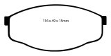 EBC 84-93 Toyota Pick-Up 1/2 Ton 2WD Greenstuff Front Brake Pads thumbnail 5