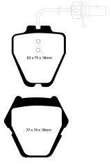EBC 99-01 Audi A6 Quattro 2.7 Twin Turbo Sedan (8 Pad Set) Ultimax2 Front Brake Pads thumbnail 2