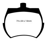 EBC 84-92 Austin Mini 1.0L Yellowstuff Front Brake Pads thumbnail 1