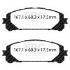 EBC 2020+ Toyota Highlander 2.5L Hybrid Ultimax Front Brake Pads thumbnail 9