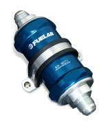 Fuelab 818 In-Line Fuel Filter Standard -10AN In/Out 100 Micron Stainless - Blue thumbnail 2