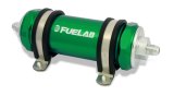 Fuelab 828 In-Line Fuel Filter Long -10AN In/Out 40 Micron Stainless - Green thumbnail 2