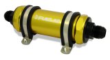 Fuelab 828 In-Line Fuel Filter Long -6AN In/Out 6 Micron Fiberglass - Gold thumbnail 2