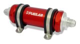 Fuelab 828 In-Line Fuel Filter Long -12AN In/Out 6 Micron Fiberglass - Red thumbnail 1
