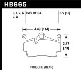 Hawk 2012-2015 Porsche Boxster DTC-60 Race Rear Brake Pads thumbnail 5