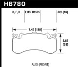 Hawk 2016 Audi A8 Front High Performance 5.0 Brake Pads thumbnail 4