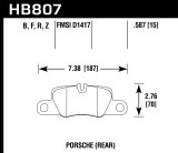 Hawk 2014 Porsche 911 Performance Ceramic Street Rear Brake Pads thumbnail 5