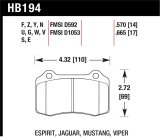 Hawk 2010 Camaro SS Performance Ceramic Street Rear Brake Pads thumbnail 1