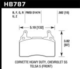 Hawk 15-17 Chevy Corvette Z06 HPS 5.0 Front Brake Pads thumbnail 2