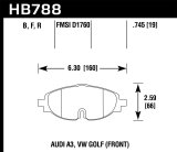 Hawk 15-17 VW Golf / Audi A3/A3 Quattro Front High Performance 5.0 Brake Pads thumbnail 7