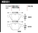 Hawk 07-09 BMW 335d/335i/335xi / 08-09 328i/M3 Performance Ceramic Street Front Brake Pads thumbnail 1