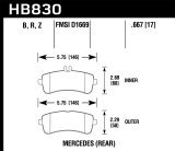 Hawk 13-16 Mercedes-Benz SL63 AMG/SL65 AMG Perfromance Ceramic Street Rear Brake Pads thumbnail 4