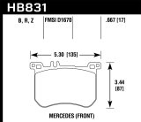 Hawk 13-17 Mercedes-Benz SL550 HPS 5.0 Front Brake Pads thumbnail 4