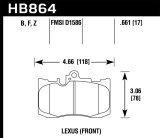 Hawk 13-17 Lexus GS350/GS350 F Sport / 12-17 Lexus IS350 HPS Street Front Brake Pads thumbnail 3