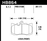Hawk 13-17 Lexus GS350/GS350 F Sport / 12-17 Lexus IS350 HPS Street Front Brake Pads thumbnail 6
