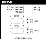 Hawk 90-01 Acura Integra (excl Type R) / 98-00 Civic Coupe Si HPS Street Rear Brake Pads thumbnail 1
