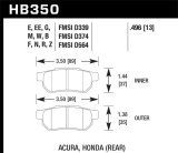 Hawk 90-01 Acura Integra (excl Type R) / 98-00 Civic Coupe Si HPS Street Rear Brake Pads thumbnail 4