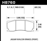 Hawk 08 -12 Jaguar XKR (w/ Alcon Brakes) Performance Ceramic Street Front Brake Pads thumbnail 6