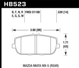 Hawk 06-10 Mazda Miata Mx-5 Rear HPS Sreet Brake Pads thumbnail 5