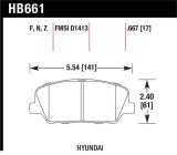 Hawk 10 Hyundai Genesis Coupe (w/o Brembo Breaks) HPS Street Front Brake Pads thumbnail 1