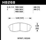 Hawk 03-04 G35/03-05 G35X/ 02-05 350z w/o Brembo HPS Street Front Brake Pads thumbnail 6