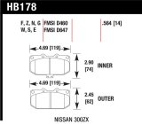 Hawk 06-07 WRX / 89-96 Nissan 300ZX / 89-93 Skyline GT-R HPS Street Front Brake Pads thumbnail 1