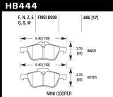 Hawk 02-06 Mini Cooper / Cooper S HP+ Street Front Brake Pads thumbnail 4