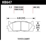Hawk 10 Lexus ES350 / 07-11 Toyota Camry SE/XLE HPS Street Front Brake Pads thumbnail 1