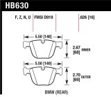 Hawk 04-10 BMW 535i/545i/550i / 04-10 645Ci/650i/02-09 745i/745Li/750 Perf Ceramic Street Brake Pads thumbnail 1