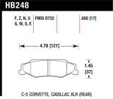 Hawk 04-09 Cadillac XLR / 97-11 Chevrolet Corvette DTC-60 Race Rear Brake Pads thumbnail 1
