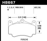 Hawk 02-05 Porsche 911 Carrera 4 Turbo Look/Carrera 4S Front Street Performance Ceramic Brake Pads thumbnail 6