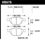 Hawk 06-10 BMW M5/M6 HPS Street Front Brake Pads thumbnail 1
